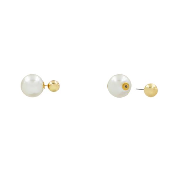 METAL PEARL STUD EARRING