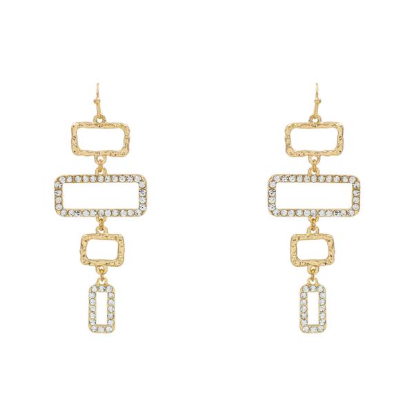 METAL LINKED GEOMETRIC DANGLE EARRING