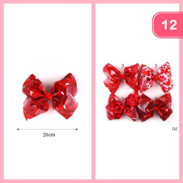 VALENTINES HAIR BOW (12 UNITS)
