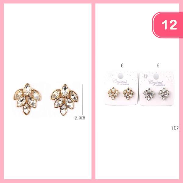 RHINESTONE POST EARRING (12 UNITS)