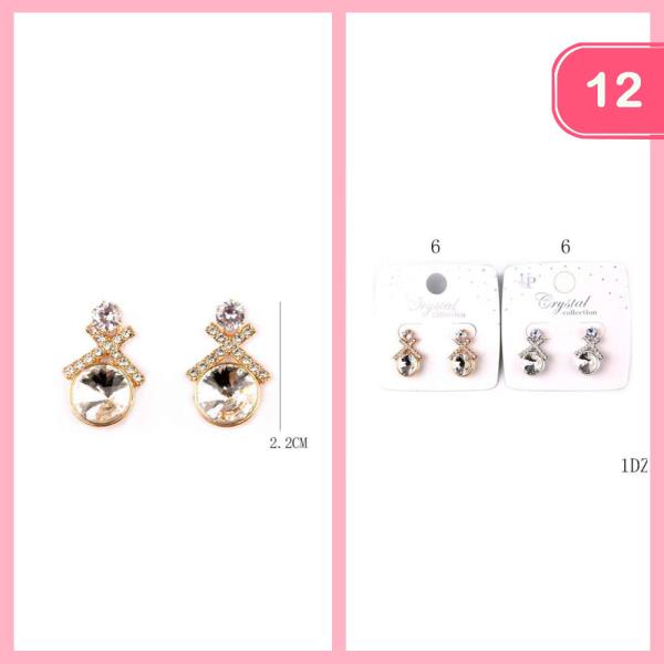 RHINESTONE POST EARRING (12 UNITS)