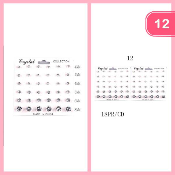 RHINESTONE POST EARRINGS (12 UNITS)