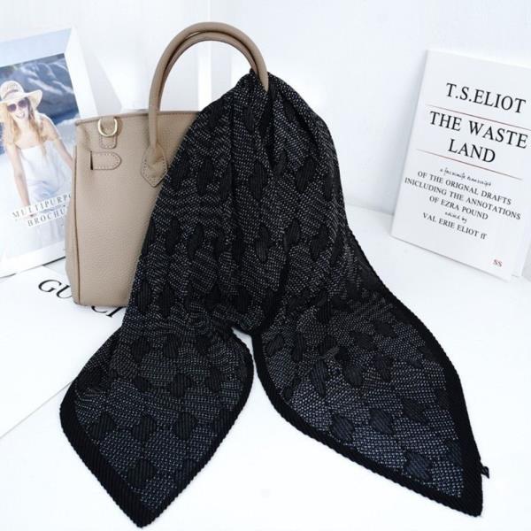 MONOGRAM ACCORDION PLEATED SCARF