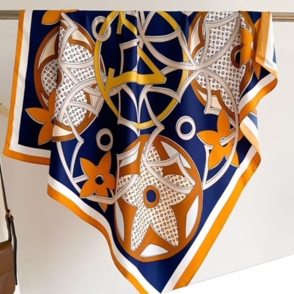 MULTI PATTERN SILKY BANDANA SQUARE NECK SCARF