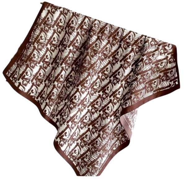 VINTAGE ORNAMENT MIX PATTERN SILKY BANDANA NECK SCARF