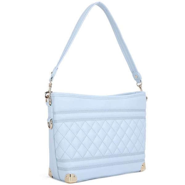 QUILTED SMOOTH DESIGN SHOULDER BAG