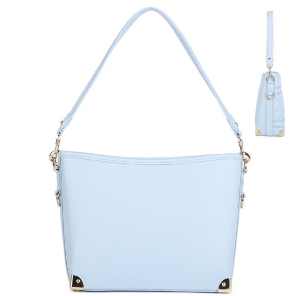 QUILTED SMOOTH DESIGN SHOULDER BAG
