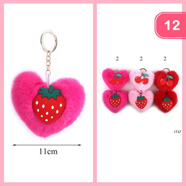 VALENTINES DAY PUFFY HEART KEYCHAIN (12 UNITS)