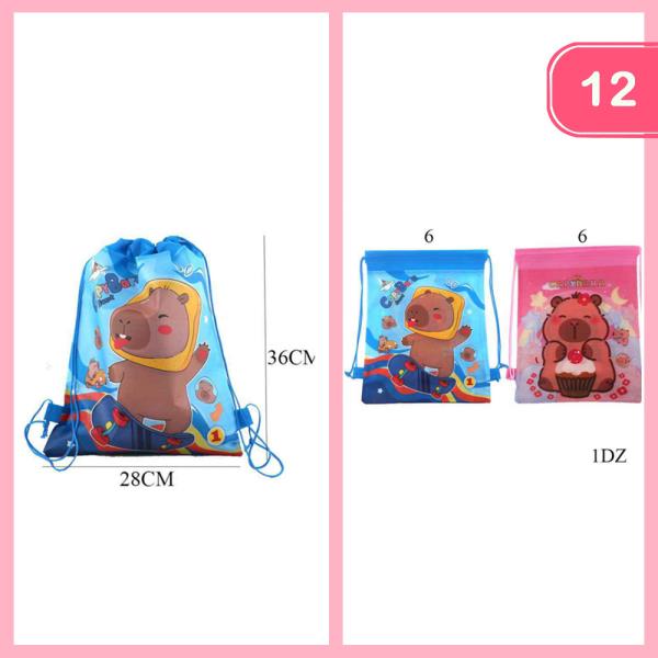 CAPYBARA  DRAWSTRING BACKPACK (12 UNITS)