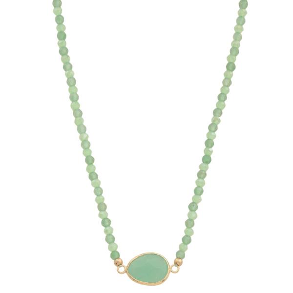 OVAL STONE BEADED NECKLACE