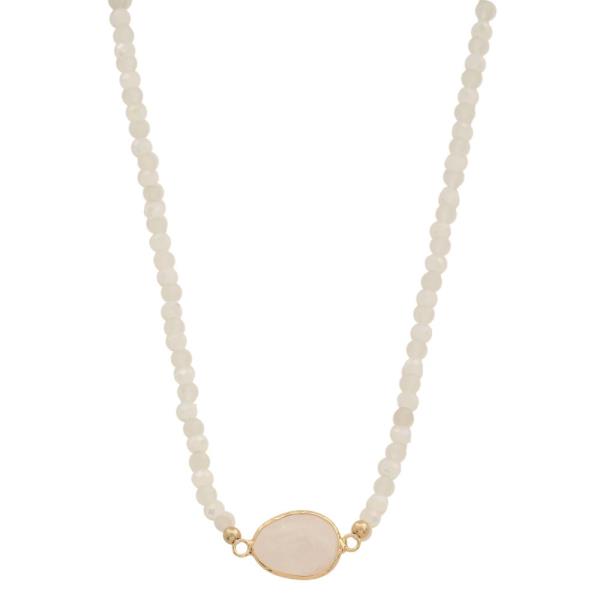 OVAL STONE BEADED NECKLACE