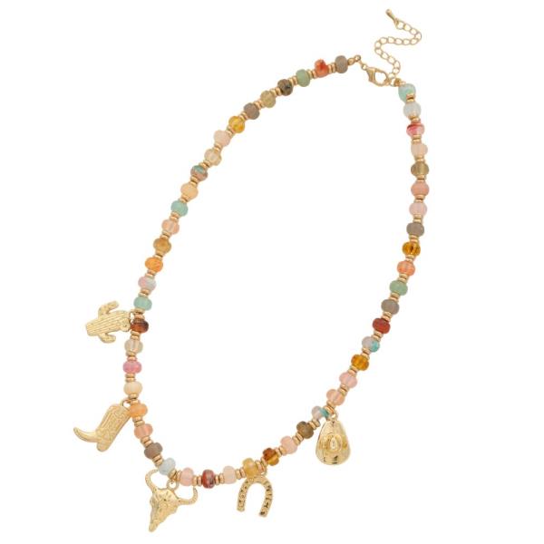 WESTERN CHARMS BEADED NECKLACE