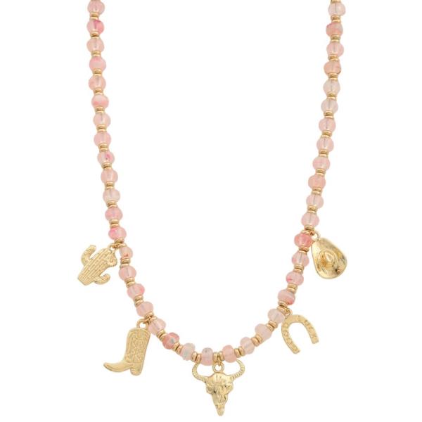 WESTERN CHARMS BEADED NECKLACE