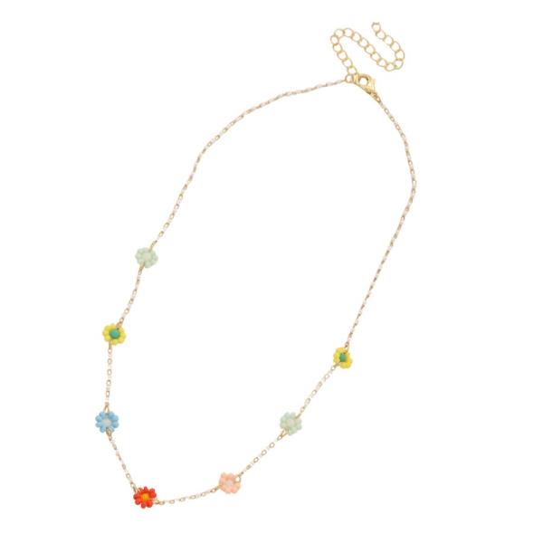 SEED BEAD FLOWER STATION NECKLACE