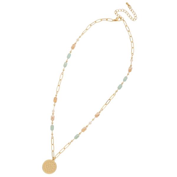 COIN CHARM BEADED NECKLACE