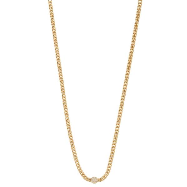 CZ CIRCLE LINK METAL NECKLACE