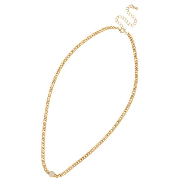 CZ CIRCLE LINK METAL NECKLACE