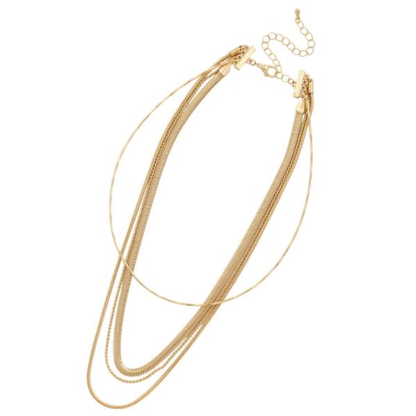 CHAIN LAYERED METAL NECKLACE