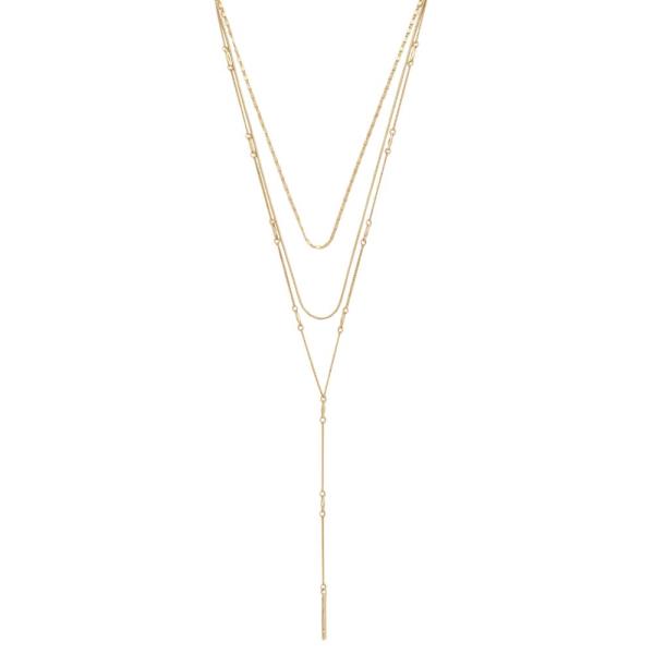 DAINTY CHAIN LAYERED METAL NECKLACE