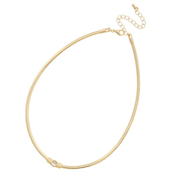 CZ METAL LINK NECKLACE