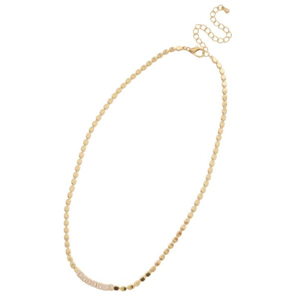 CRYSTAL METAL BEAD NECKLACE