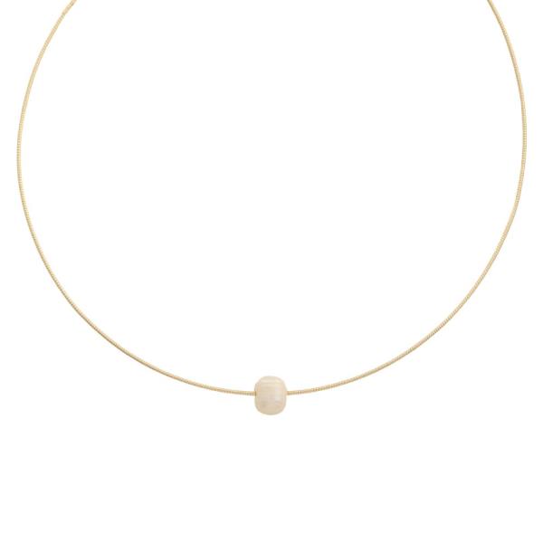 PEARL BEAD DAINTY LINK NECKLACE