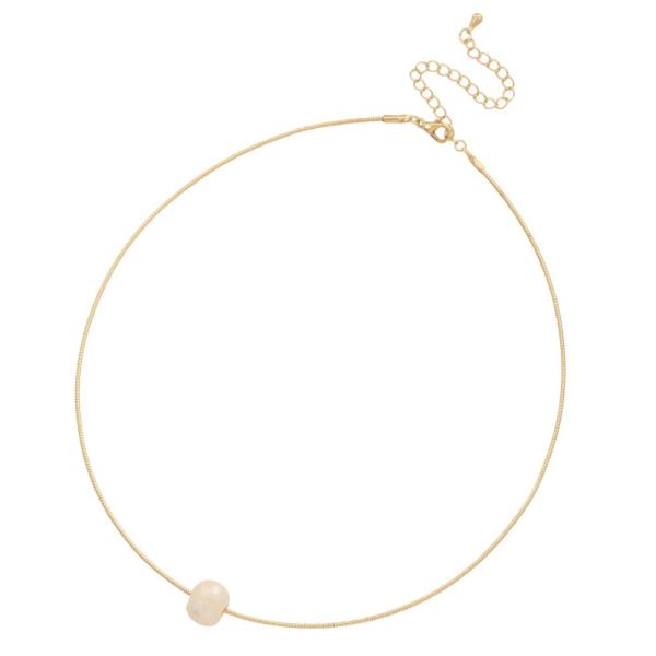 PEARL BEAD DAINTY LINK NECKLACE