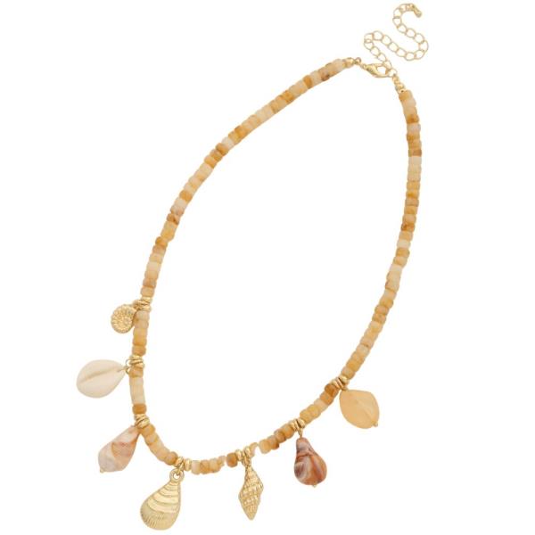 SEASHELL MULTI CHARM BEADED NECKLACE