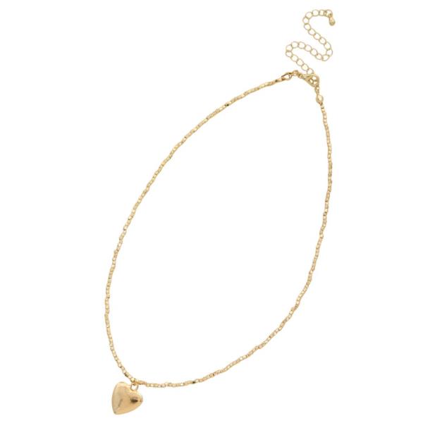 DAINTY HEART CHARM BEADED NECKLACE
