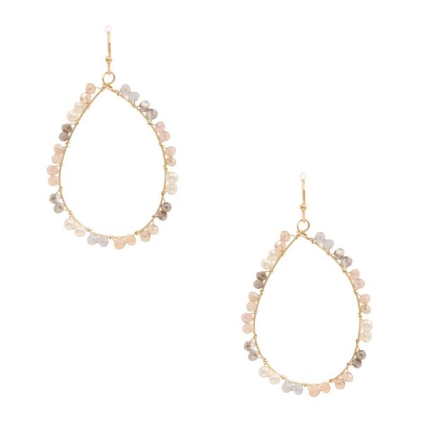 BEADED TEARDROP DANGLE EARRING