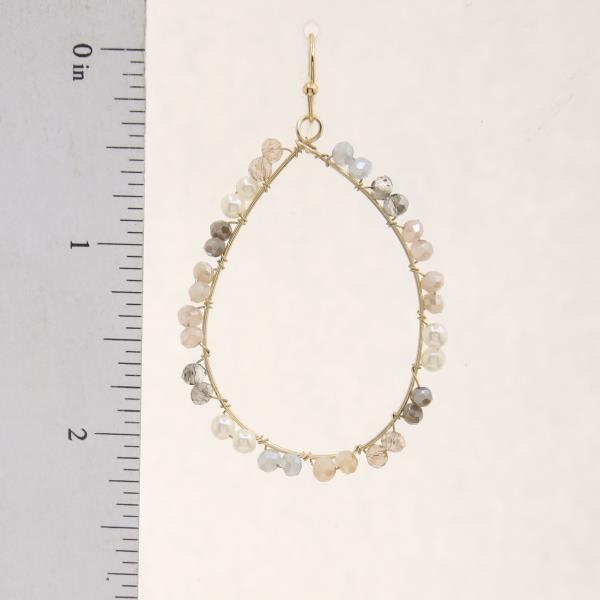 BEADED TEARDROP DANGLE EARRING