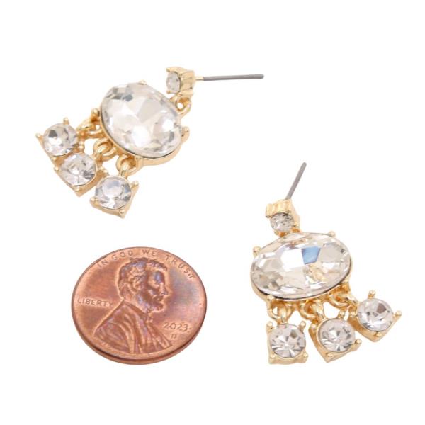 CRYSTAL OVAL DANGLE EARRING