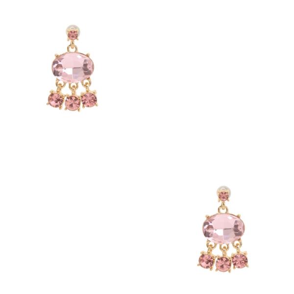 CRYSTAL OVAL DANGLE EARRING