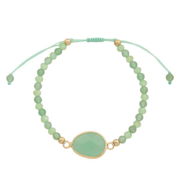 OVAL STONE BEADED BRACELET