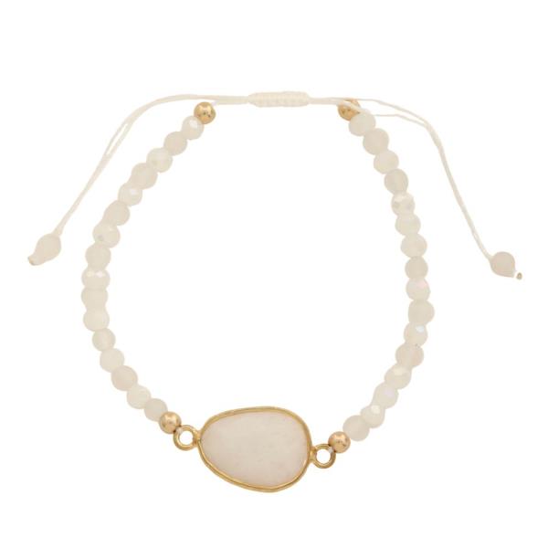 OVAL STONE BEADED BRACELET