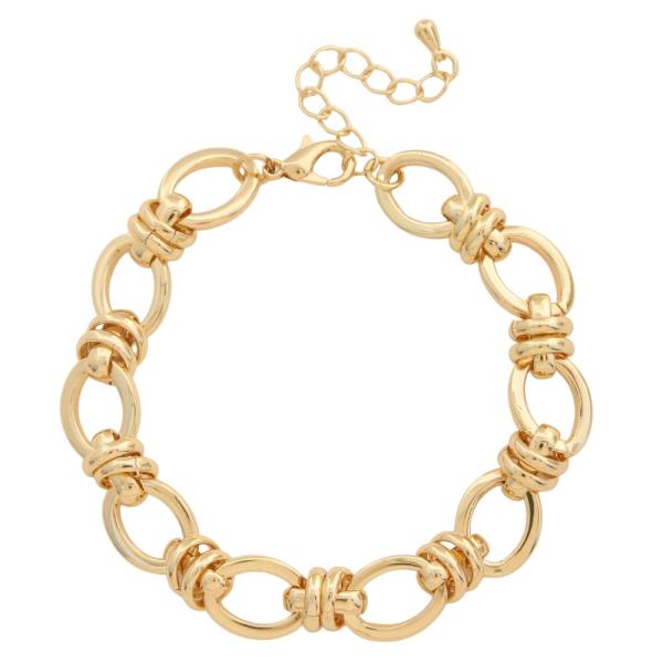 CIRCLE OVAL LINK METAL BRACELET