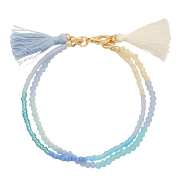 BEADED TASSEL LAYERED BRACELET