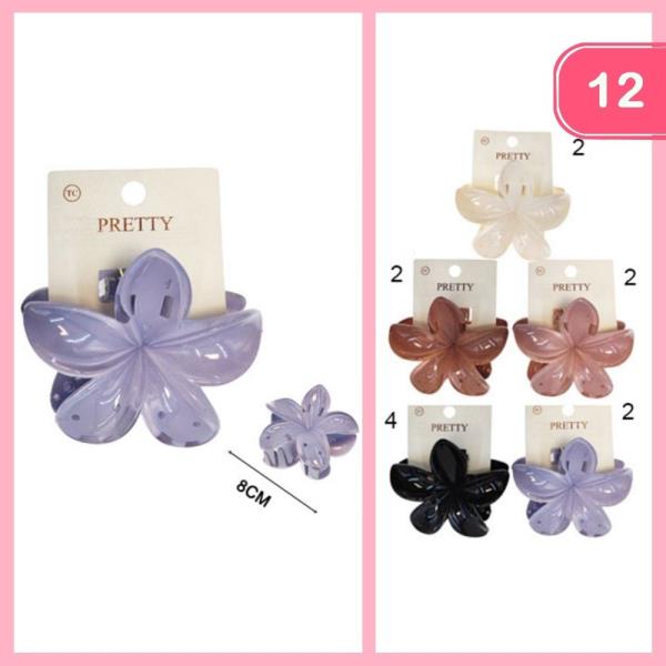 FLOWER HAIR CLAW CLIP (12 UNITS)