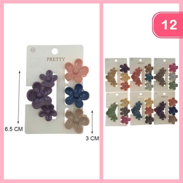 FLOWER HAIR CLAW CLIP (12 UNITS)