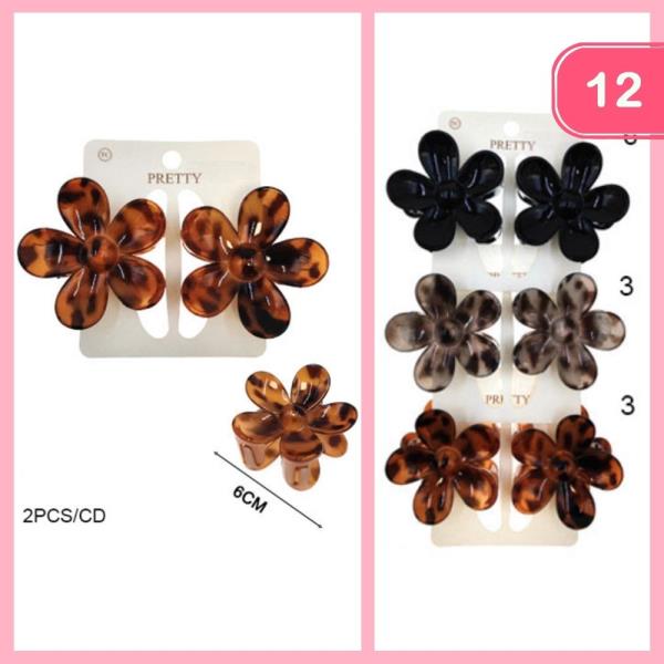 FLOWER HAIR CLAW CLIP (12 UNITS)