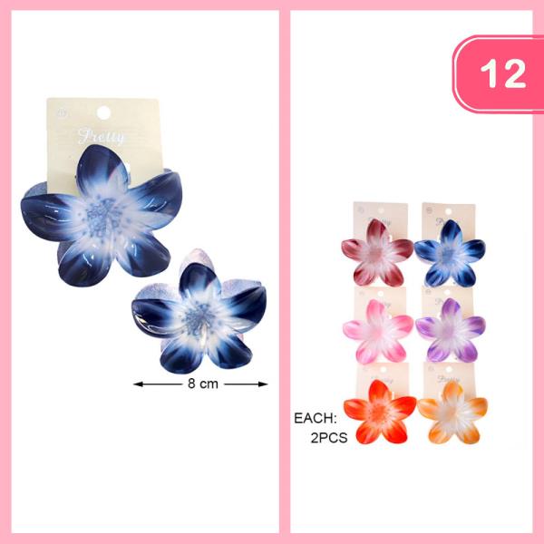 FLOWER HAIR CLAW CLIP (12 UNITS)