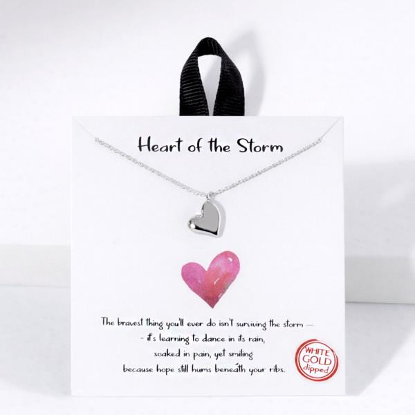 18K GOLD RHODIUM  HEART OF THE STORM PENDANT NECKLACE