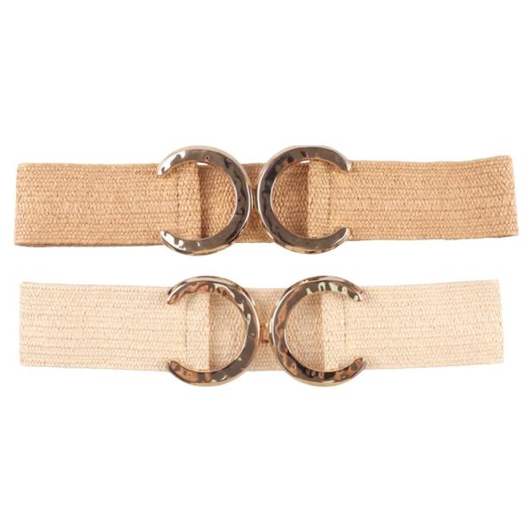 METAL DOUBLE C BUCKLE ELASTIC BELT