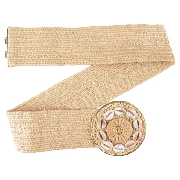 SHELL ROUND BUCKLE ELASTIC BELT