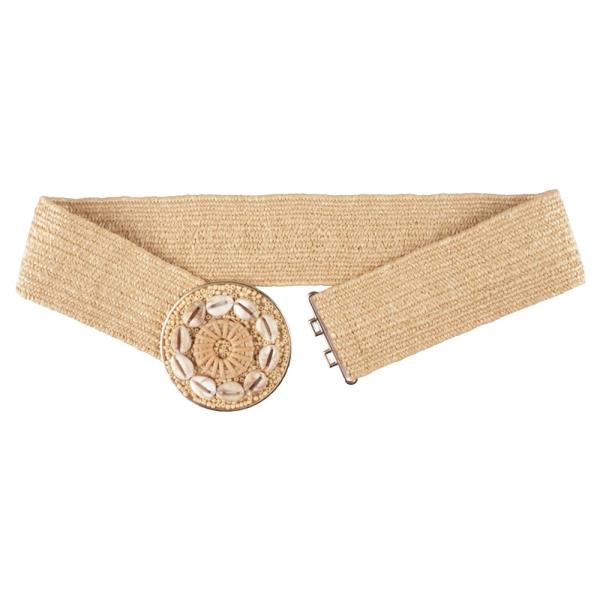 SHELL ROUND BUCKLE ELASTIC BELT