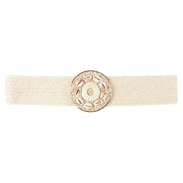 SHELL ROUND BUCKLE ELASTIC BELT