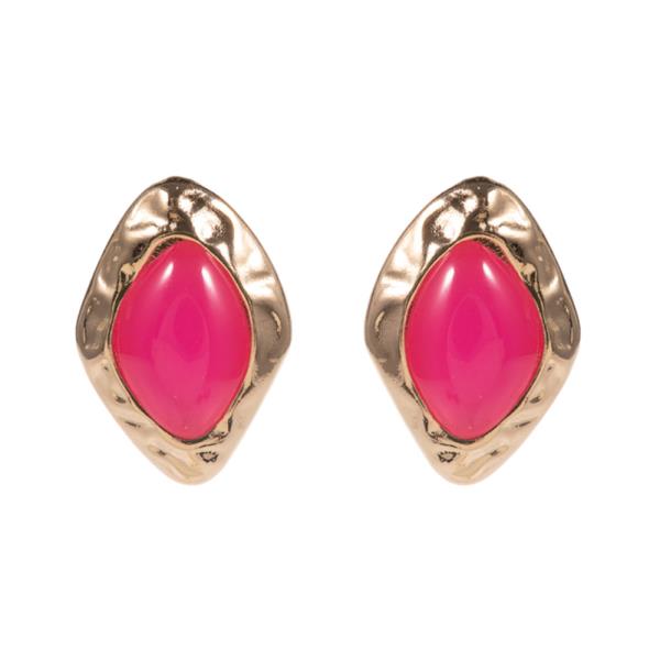 ORGANIC SHAPED VINTAGE EPOXY STONE MIXED EARRING