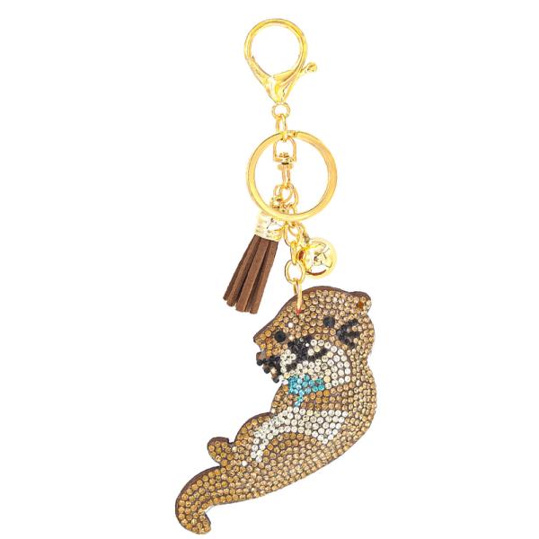 RHINESTONE SEA OTTER  KEYCHAIN