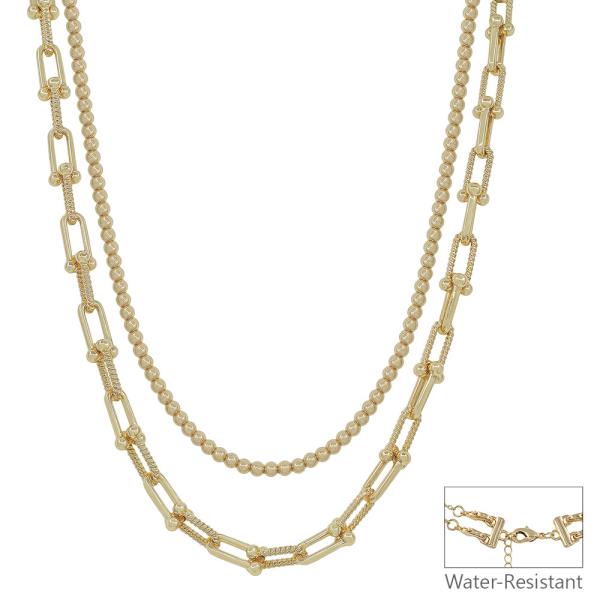 2 LAYERED MEDIUM TIFFANY CHAIN 4MM CCB SHORT NECKLACE