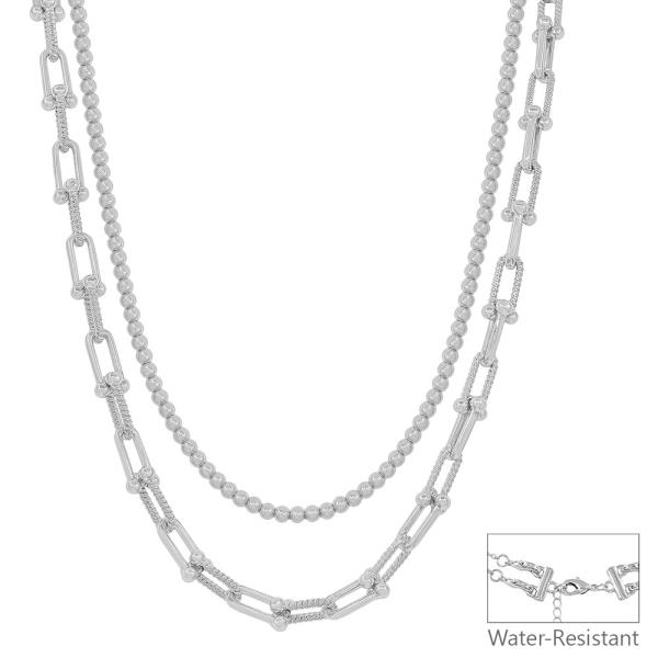 2 LAYERED MEDIUM TIFFANY CHAIN 4MM CCB SHORT NECKLACE